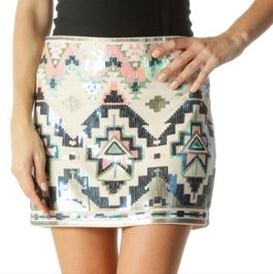Sequin Tribal Mini Skirt